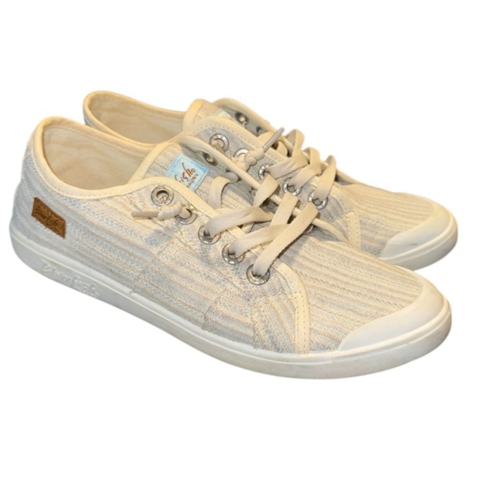 Blowfish Malibu Play Slip-On Sneakers Beige Stripe Size 7 – Casual Comfort